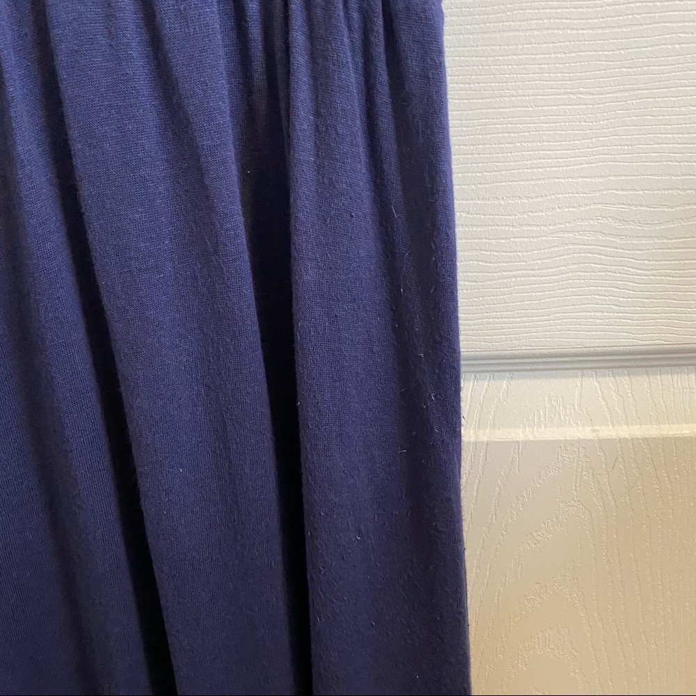BODEN NAVY EMBROIDERED V-NECK DRAWSTRING MIDI DRESS SIZE 6 LONG - Picture 8 of 8